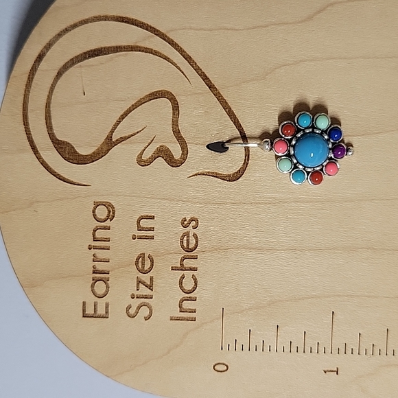 Sterling Silver Vibrant Hook Drop Earrings, S925 - Picture 4 of 7